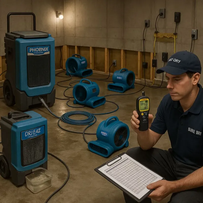 Structural Drying and Dehumidification process in Gold Canyon, AZ